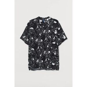 BLACK JACK  Patterned Shirt Black mickey Mouse | Sz: XL